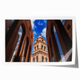 Extra large rolled print of Santa Cruz scenery with floral designs in muted colors, ideal for dining room wall art.
