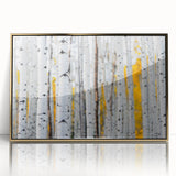 Acrylic print of Aspen, Colorado scenery in gold frame, featuring muted natural hues, ideal for modern art wall decor.
