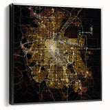 Black and white framed canvas of Denver landscape, ideal for bedroom wall art.
