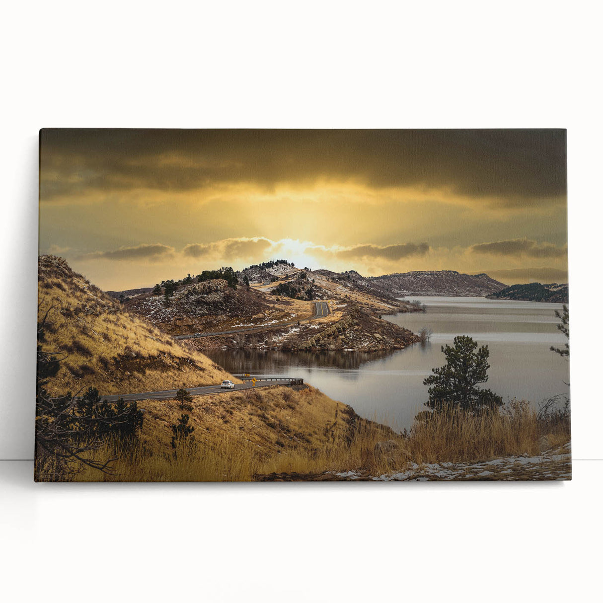 Black and white stretched canvas of Colorado Springs scenery, ideal for kitchen wall art or bedroom ambiance.