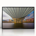 Large abstract wall art depicting a Connecticut landscape in muted earth tones on a framed acrylic.