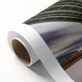 Art Deco poster of Connecticut scenery on rolled canvas, featuring pastel shades, ideal for nursery wall art.
