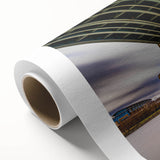 Art Deco poster of Connecticut scenery on rolled canvas, featuring pastel shades, ideal for nursery wall art.