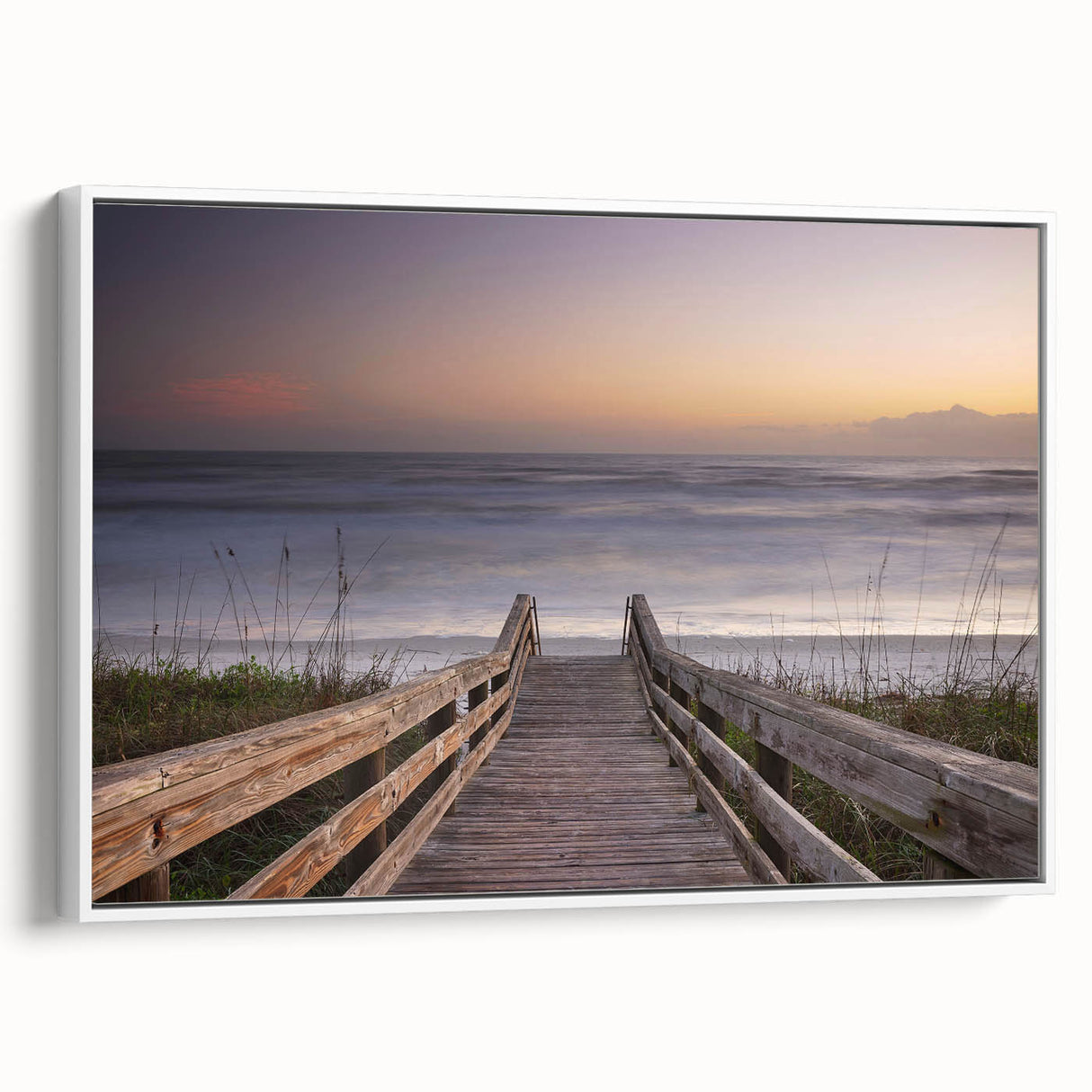 Framed canvas of vintage poster art featuring Daytona scenery in vibrant colors, ideal for living room decor.