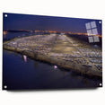 Acrylic glass print of a Delaware landscape in muted earth tones, suitable for bedroom or dining room decor.