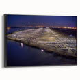 Black and white vintage poster art of Delaware landscape on framed canvas, ideal for bedroom decor.