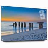 Acrylic print of a Florida Keys scenery in soft blue and green shades, suitable for bedroom or dining room decor.