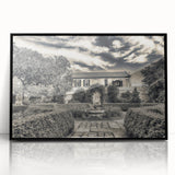 Large abstract wall art of Savannah, Georgia, depicted in muted earth tones on a black framed acrylic print.