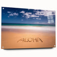 Acrylic print of a Kauai, Hawaii landscape, featuring vivid green and blue tones, suitable for bedroom or dining room decor.