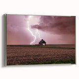 Landscape art painting of Iowa scenery in muted earth tones on a framed canvas, suitable for living room decor.