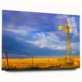 Large abstract wall art featuring vibrant hues of blue and orange on acrylic glass.