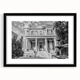 Extra large abstract art print of New Orleans in vibrant, colorful hues on a textured canvas, ideal for living room decor.
