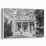 Vintage poster art of New Orleans in colorful tones on extra large framed canvas, ideal for living room decor.