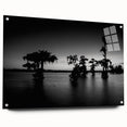 Acrylic print of a Louisiana landscape in muted earth tones, ideal for dining room decor.
