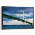Framed canvas featuring a black and white landscape of Michigan's Upper Peninsula, ideal for bedroom wall decor.