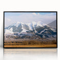 Large abstract wall art featuring Montana scenery in muted earth tones on framed acrylic.