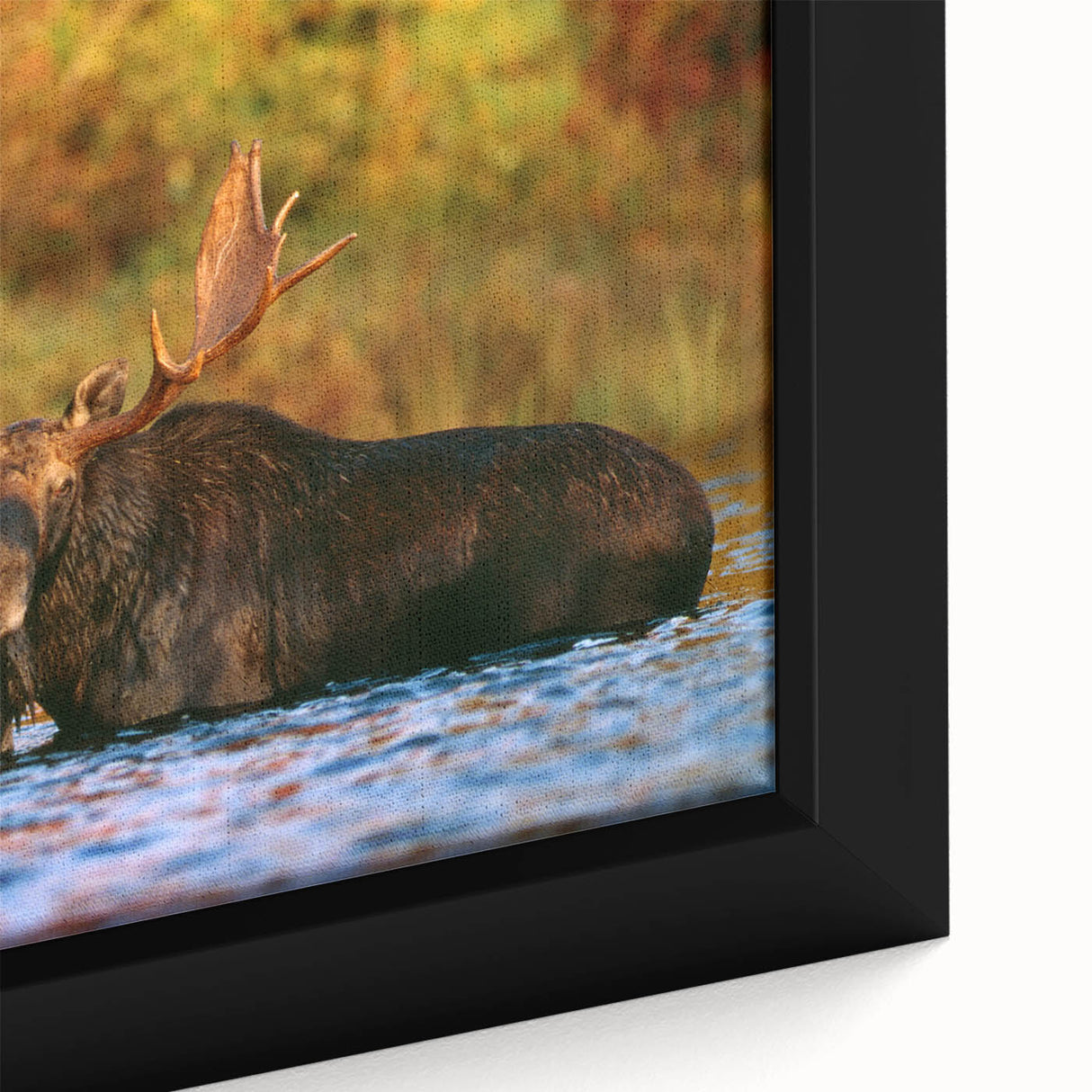 Extra large framed canvas depicting a textured, colorful New Hampshire scenery, ideal for living room decor.