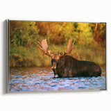 Landscape art painting of New Hampshire scenery on framed canvas, featuring muted earth tones.