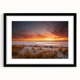 Extra large abstract art print featuring vibrant, colorful patterns on textured canvas, framed in black.