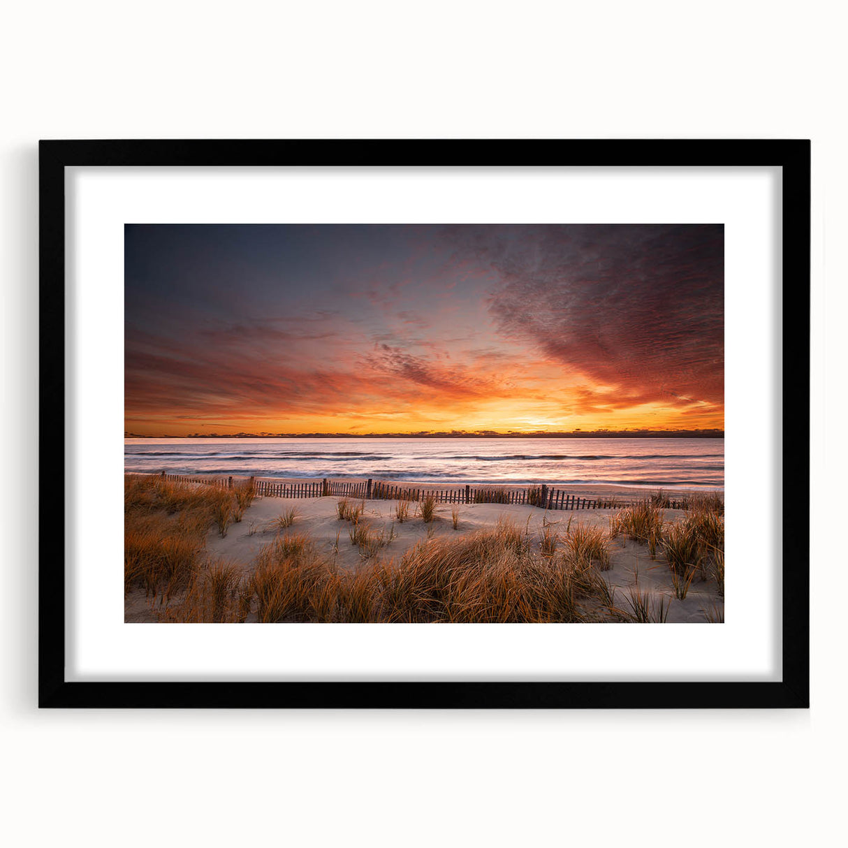 Extra large abstract art print featuring vibrant, colorful patterns on textured canvas, framed in black.