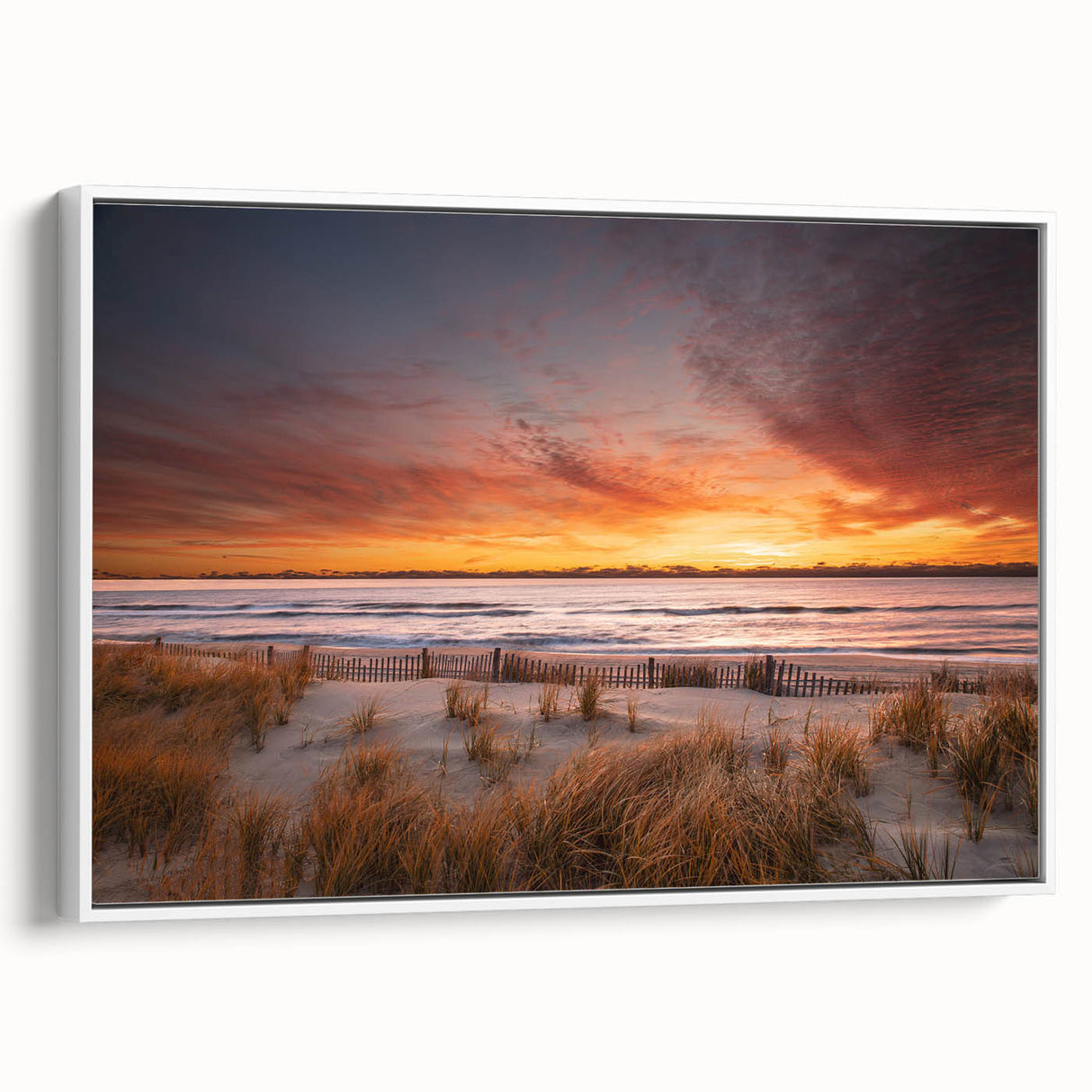Vintage poster art of New Jersey scenery on framed canvas, featuring colorful art in a large format.