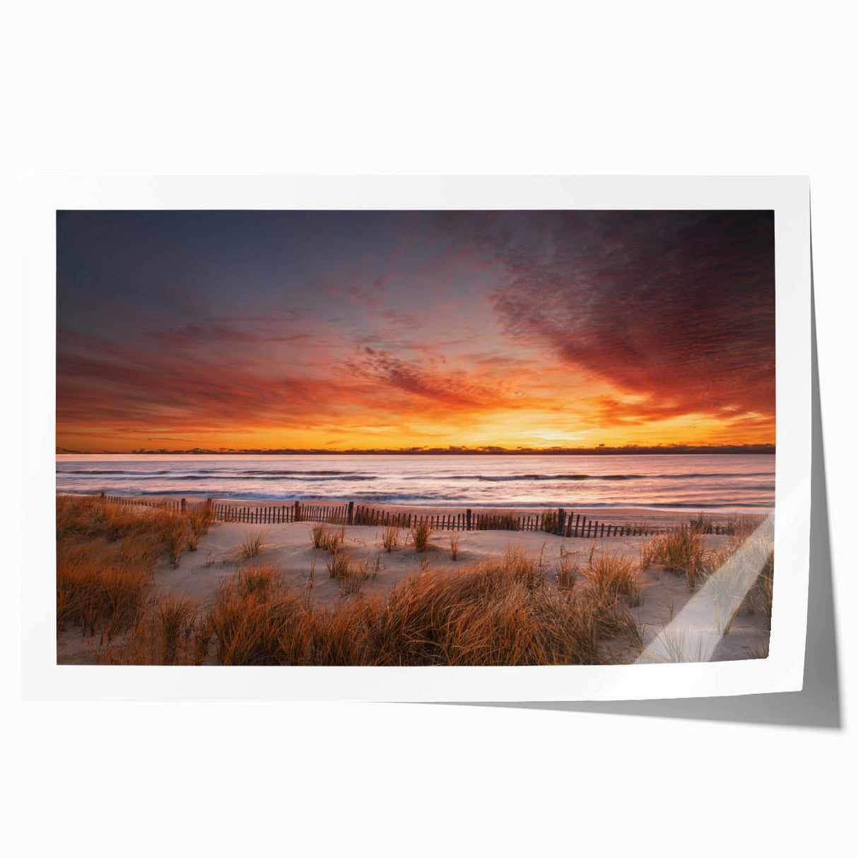 Rolled print of a New Jersey scenery with soft floral elements in pastel colors, ideal for art wall dining room.
