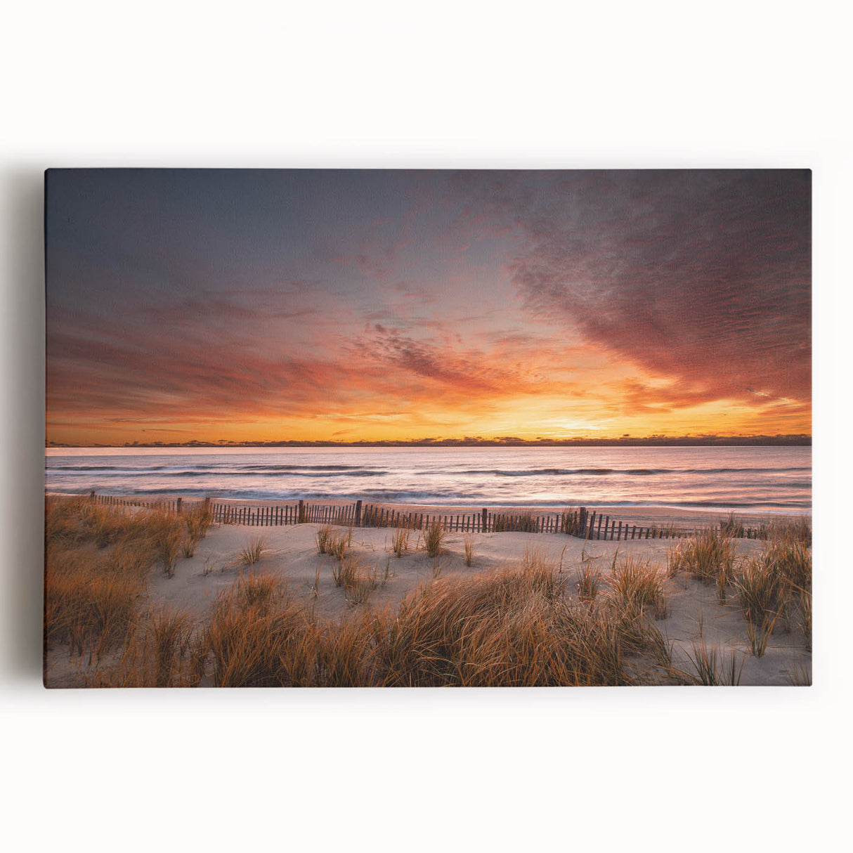 Black and white stretched canvas of New Jersey scenery, ideal for kitchen wall art.