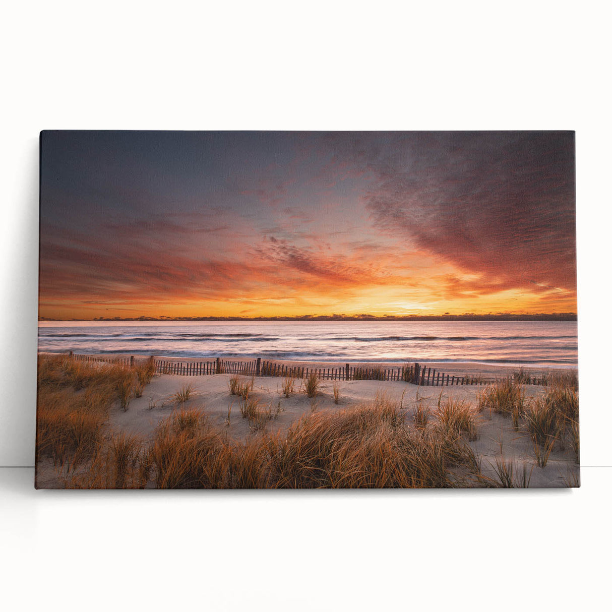 Black and white wall art depicting a large New Jersey scenery on stretched canvas, ideal for kitchen or bedroom decor.