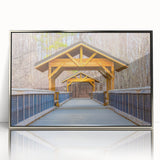 Mid-century modernist art depicting Raleigh, North Carolina skyline in muted tones on a silver-framed acrylic.