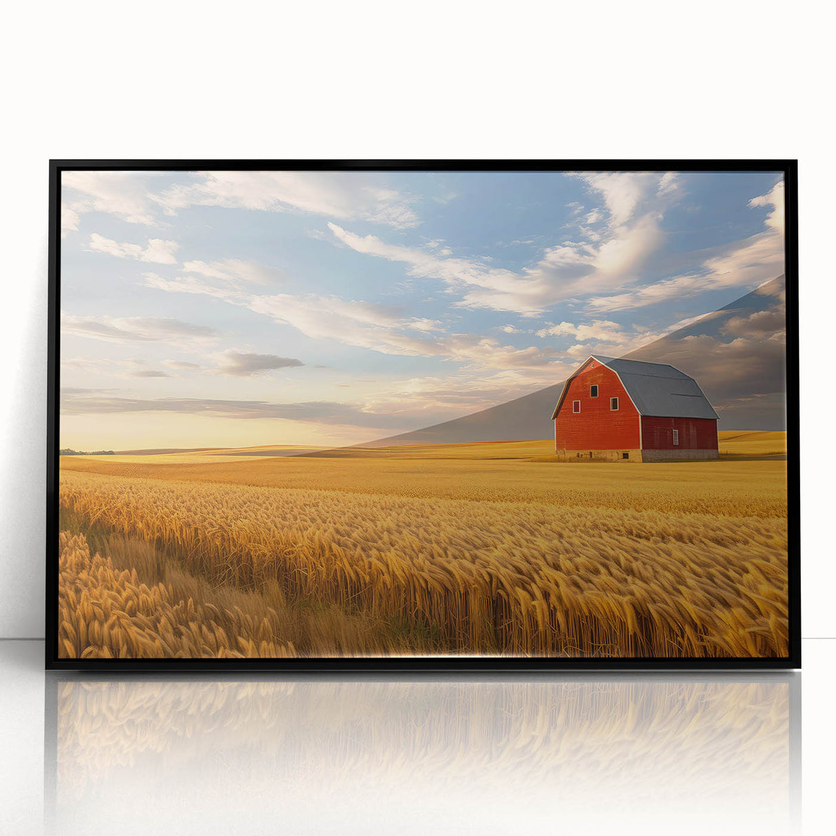 Large abstract wall art of North Dakota scenery in muted earth tones on a framed acrylic, ideal for modern art wall decor.