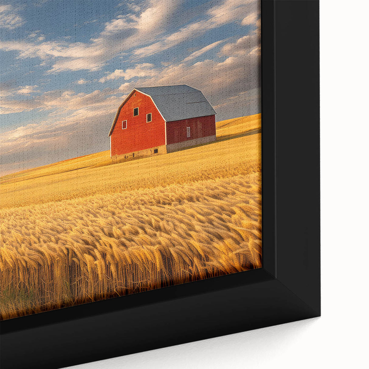 Close-up of a textured black wall art depicting North Dakota scenery on a framed canvas, with colorful accents.