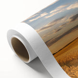 Art deco poster featuring a serene North Dakota landscape on rolled canvas, ideal for nursery wall art or dining room decor.