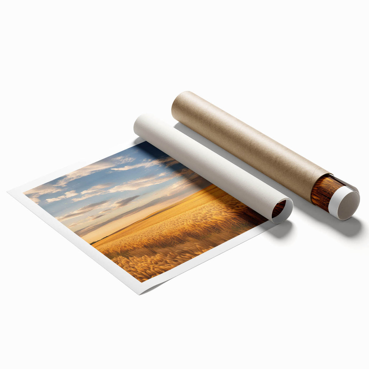 Extra large rolled print of North Dakota scenery with vibrant floral elements.