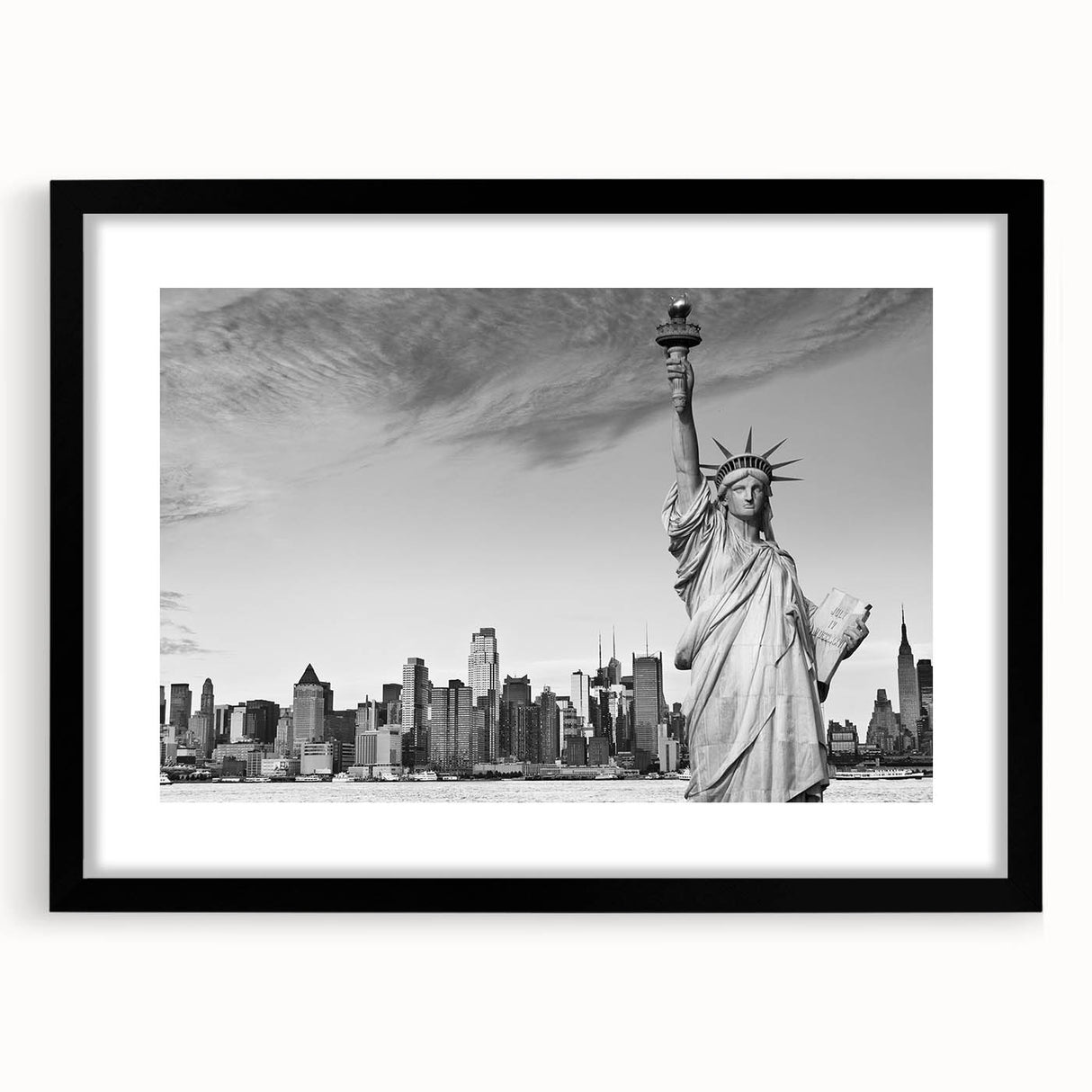 Extra large abstract art print of the Statue of Liberty in vibrant colors on a textured canvas, ideal for living room decor.