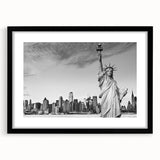 Extra large abstract art print of the Statue of Liberty in vibrant colors on a textured canvas, ideal for living room decor.