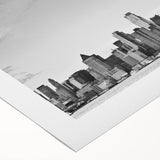 Art deco poster featuring the Statue of Liberty in monochrome tones on rolled canvas, suitable for dining room decor.
