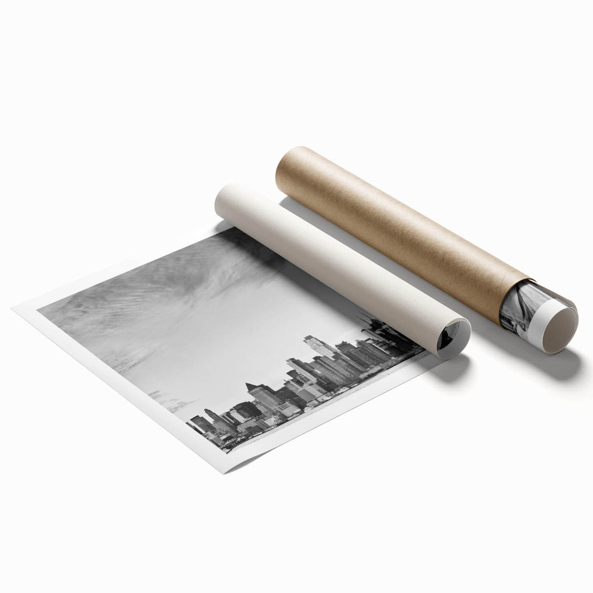Extra large rolled print of the Statue of Liberty in muted green and blue tones, suitable for classy bathroom wall art.