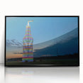 Large abstract wall art featuring a stylized Oklahoma scenery in muted earth tones on a framed acrylic.