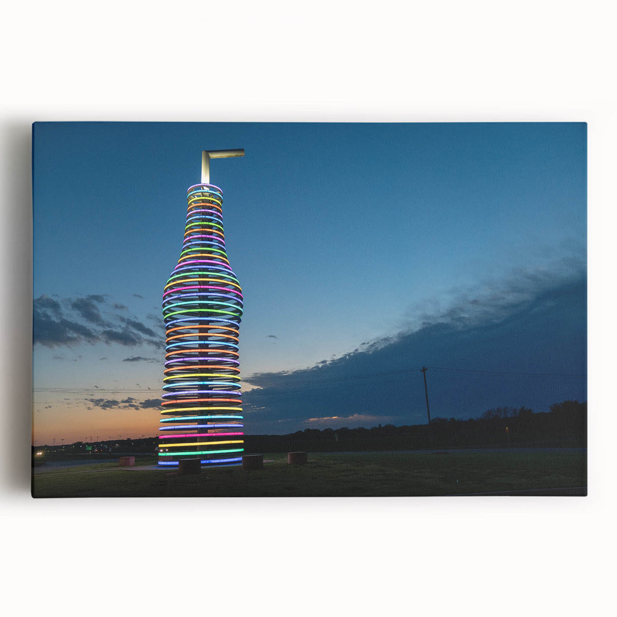 Black and white stretched canvas of Oklahoma scenery, ideal for kitchen wall art.
