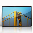 Large abstract wall art of Pittsburgh skyline in muted gray tones on framed acrylic, ideal for modern living room decor.