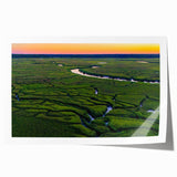 Rolled print of Charleston, South Carolina scenery in muted watercolor tones, suitable for art wall dining room.