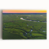 Black and white photograph of Charleston scenery on stretched canvas, suitable as large kitchen wall art.