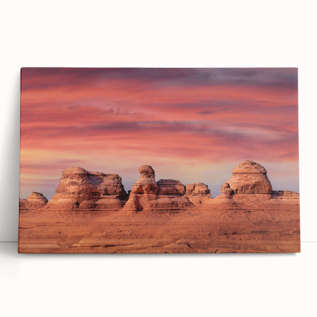 Black and white photograph of Arches National Park on a large stretched canvas, ideal for kitchen wall art or bedroom decor.