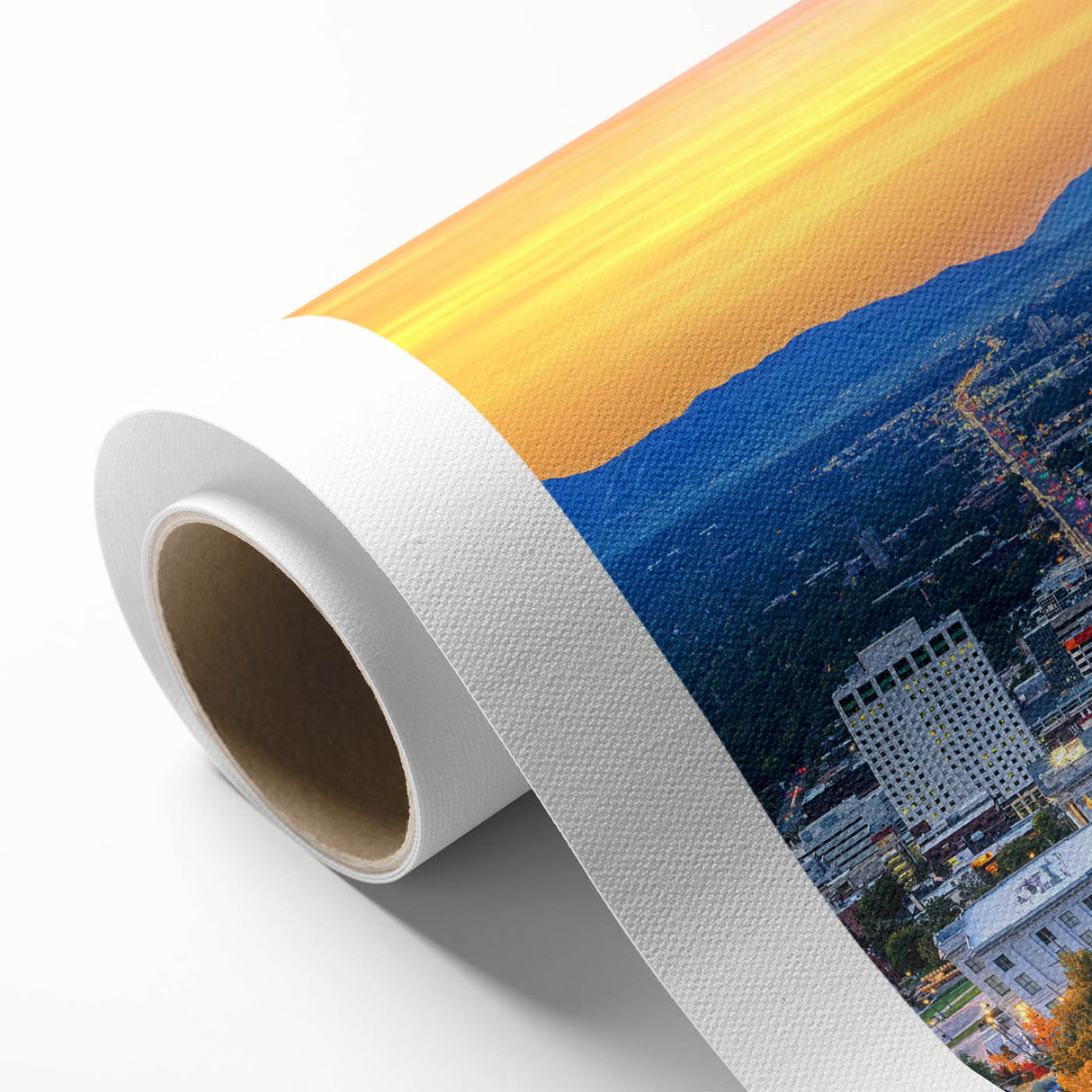 Art deco poster of Salt Lake City with pastel hues on rolled canvas, ideal for nursery wall art.