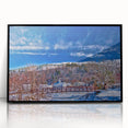 Large abstract wall art depicting Vermont scenery in muted earth tones on a framed acrylic.