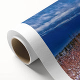 Art Deco style poster of Vermont scenery in muted green and brown tones on rolled canvas, ideal for nursery wall art.