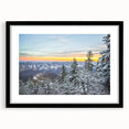Extra large abstract art print of a textured Virginia landscape in muted earth tones, framed in black.