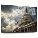 Acrylic print of the Washington DC Capitol in muted gray tones, ideal for bedroom or dining room art.