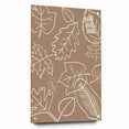 Large abstract wall art depicting fall seasons in vibrant orange and red tones on acrylic glass.
