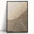 Large abstract wall art depicting autumn colors in mid-century modernist style on framed acrylic.